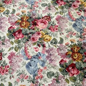 VTG Ralph Lauren Allison Floral Full Flat Sheet Country Cottage Core USA